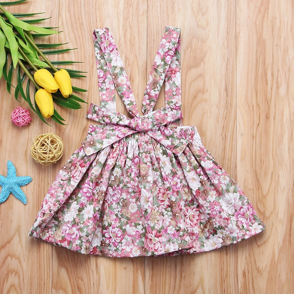 π High-Waisted Floral suspender Pleated Skirt - Picture 2 of 5